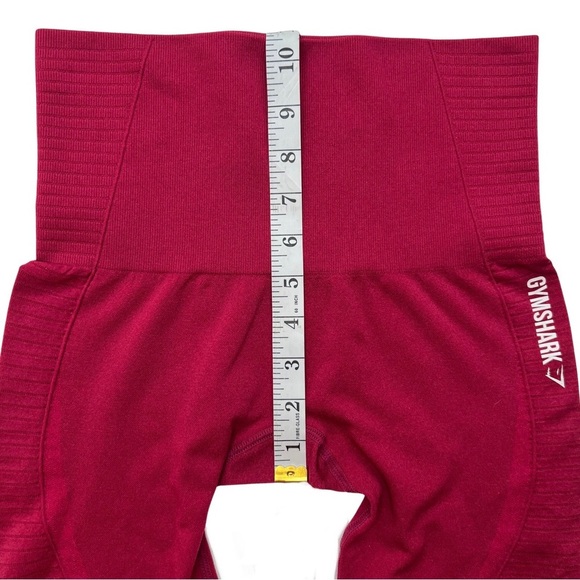 Gymshark High Waist Laser Cut Seamless Cropped Leggings. Beet Root Maroon Small - Picture 13 of 17